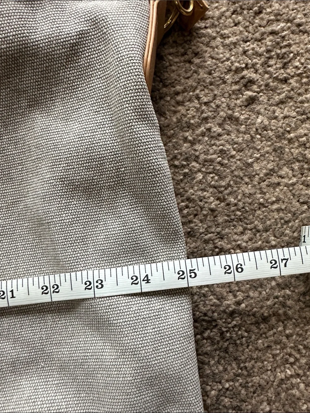 Universal Thread Gray Canvas and Tan Leather-Trim Hobo Tote